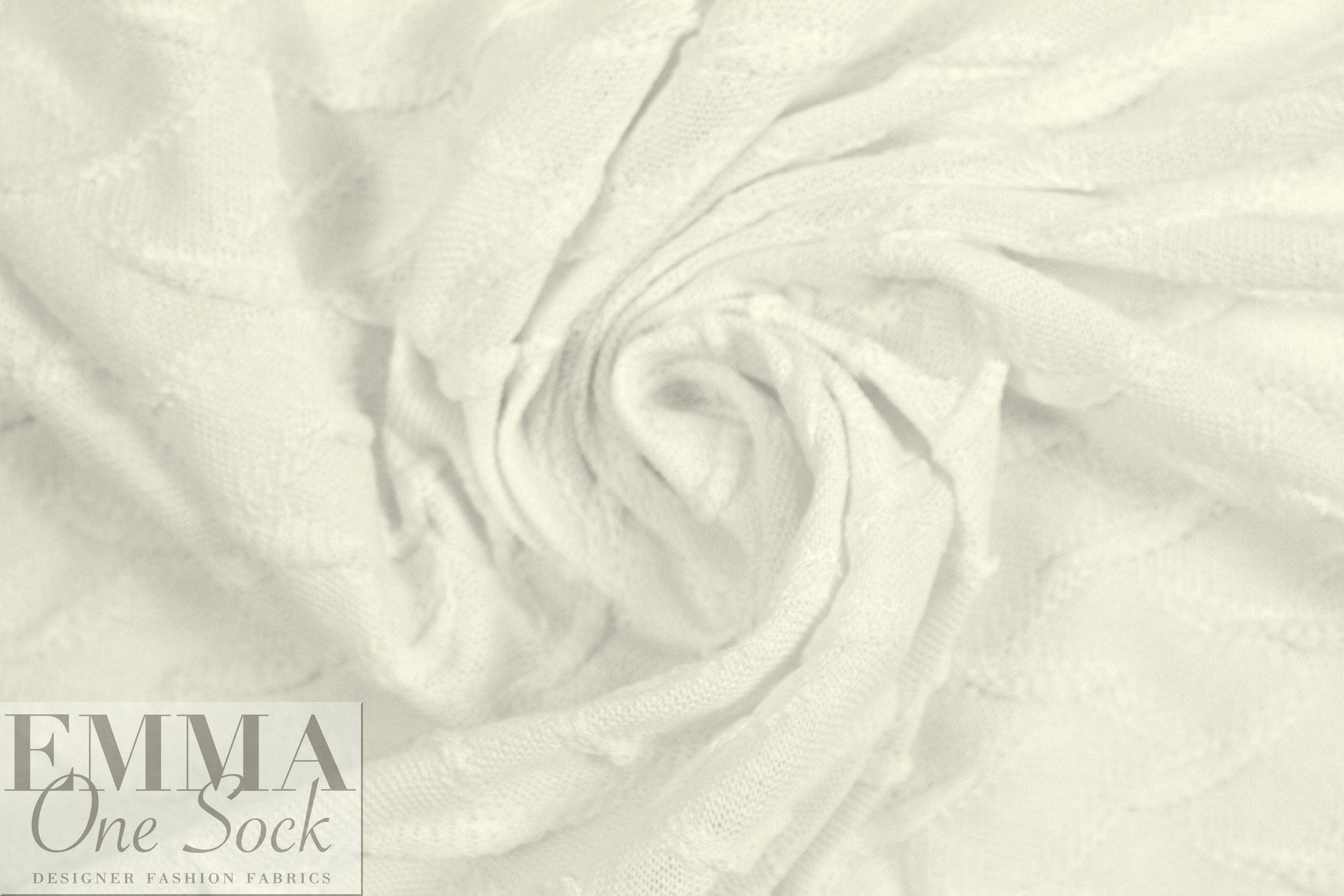 NY designer wavy cotton sweater knit - creamy white
