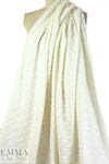 NY designer wavy cotton sweater knit - creamy white 1 yard