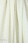 NY designer wavy cotton sweater knit - creamy white