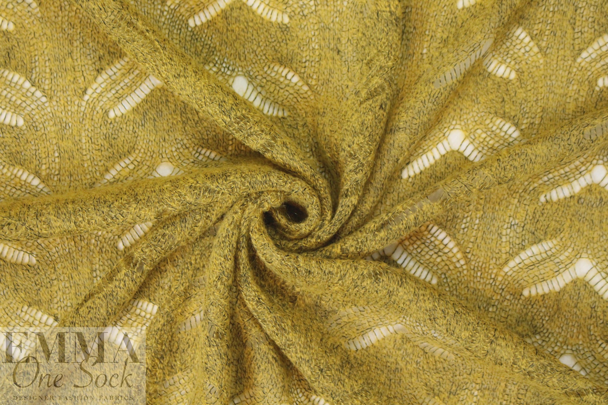 CA designer poly/wool sweater lace - dijon heather