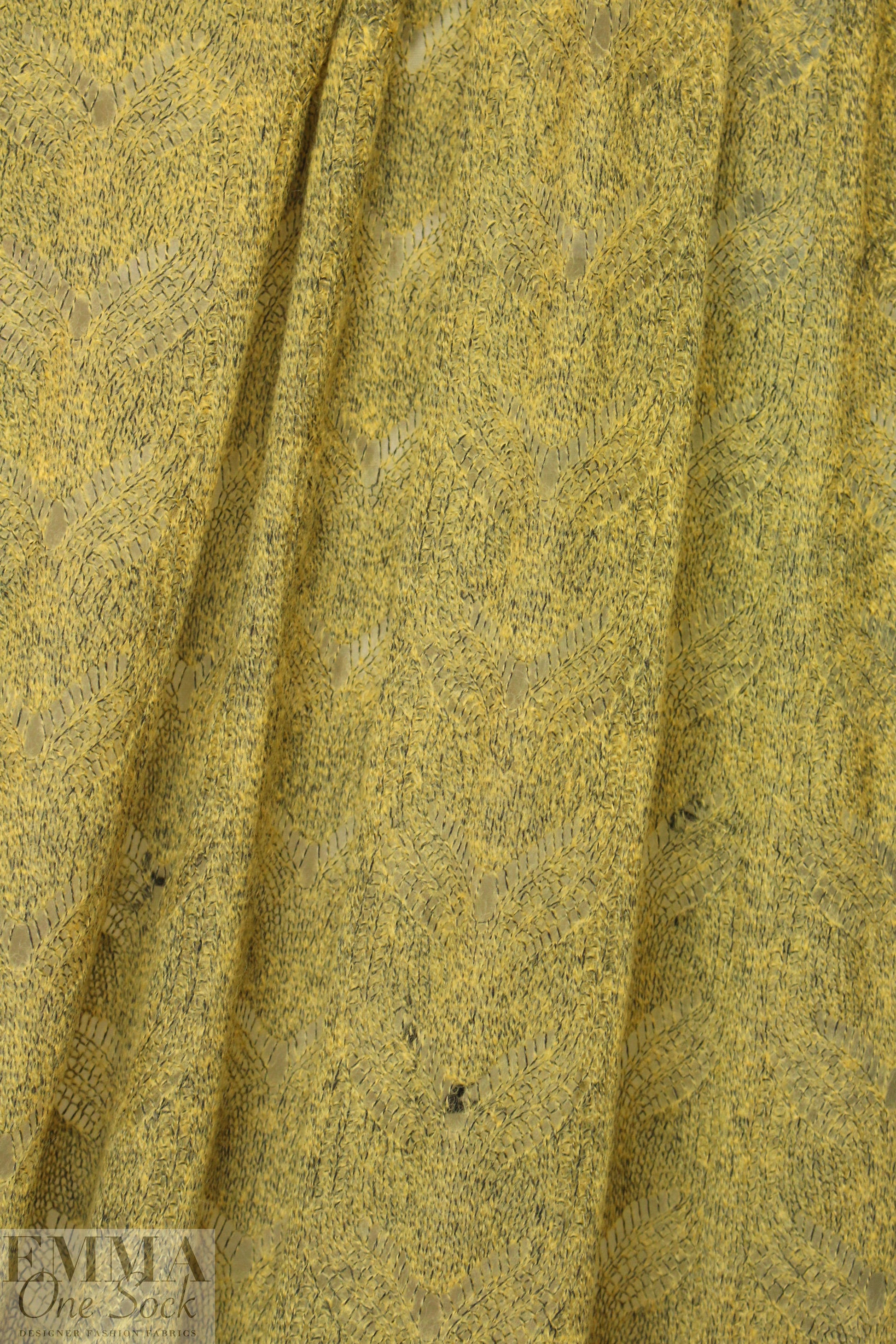 CA designer poly/wool sweater lace - dijon heather