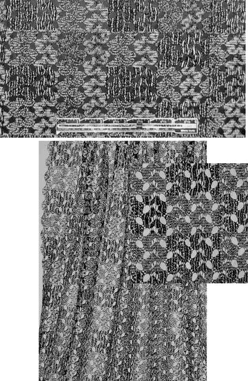 checkerboard printed sweater lace - black/pearl 1.5 yds