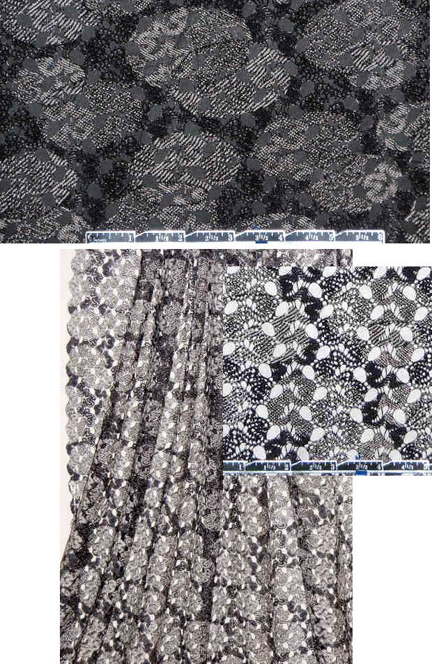 'geisha' printed sweater lace - black/pearl
