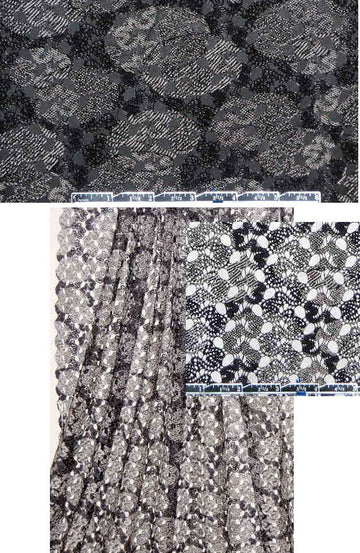 'geisha' printed sweater lace - black/pearl