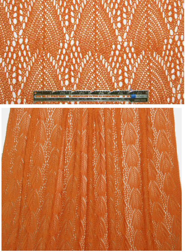 Italian yarn dye crochet sweater lace - pumpkin 1.66 yd
