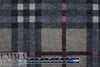 heathered, printed plaid sweater knit - storm/rouge 1.75 yd