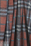 heathered, printed plaid sweater knit - rust/nutmeg 2.75 yds