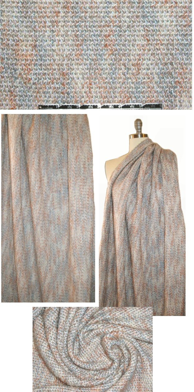 NY designer earthtones tweedy sweatery woven 2.25 yd