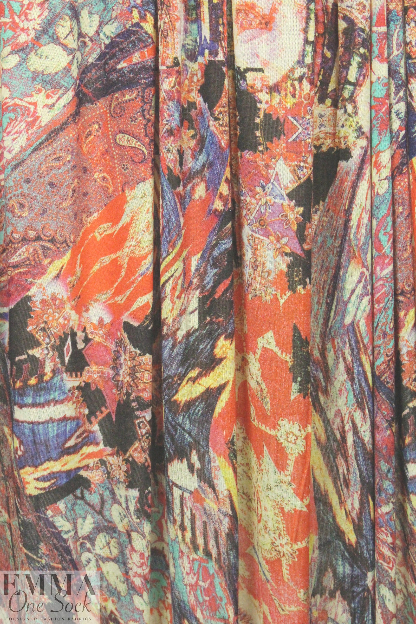 Italian 'Istanbul' abstract viscose/lycra sweatery knit