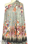 Italian fairisle bouquets viscose/lycra sweatery panel knit