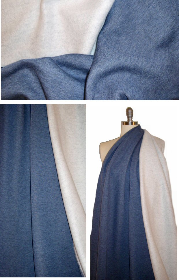luxury sweatshirt knit - denim/fleece .875 yds