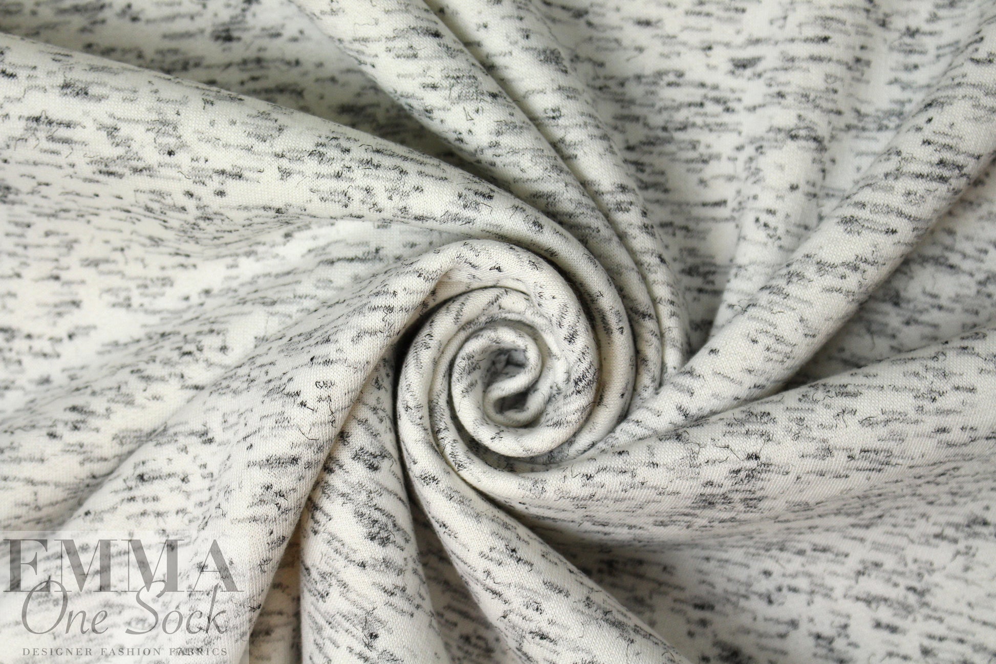 luxury sweatshirt knit - blk/wht melange/fleece 1.875 yds