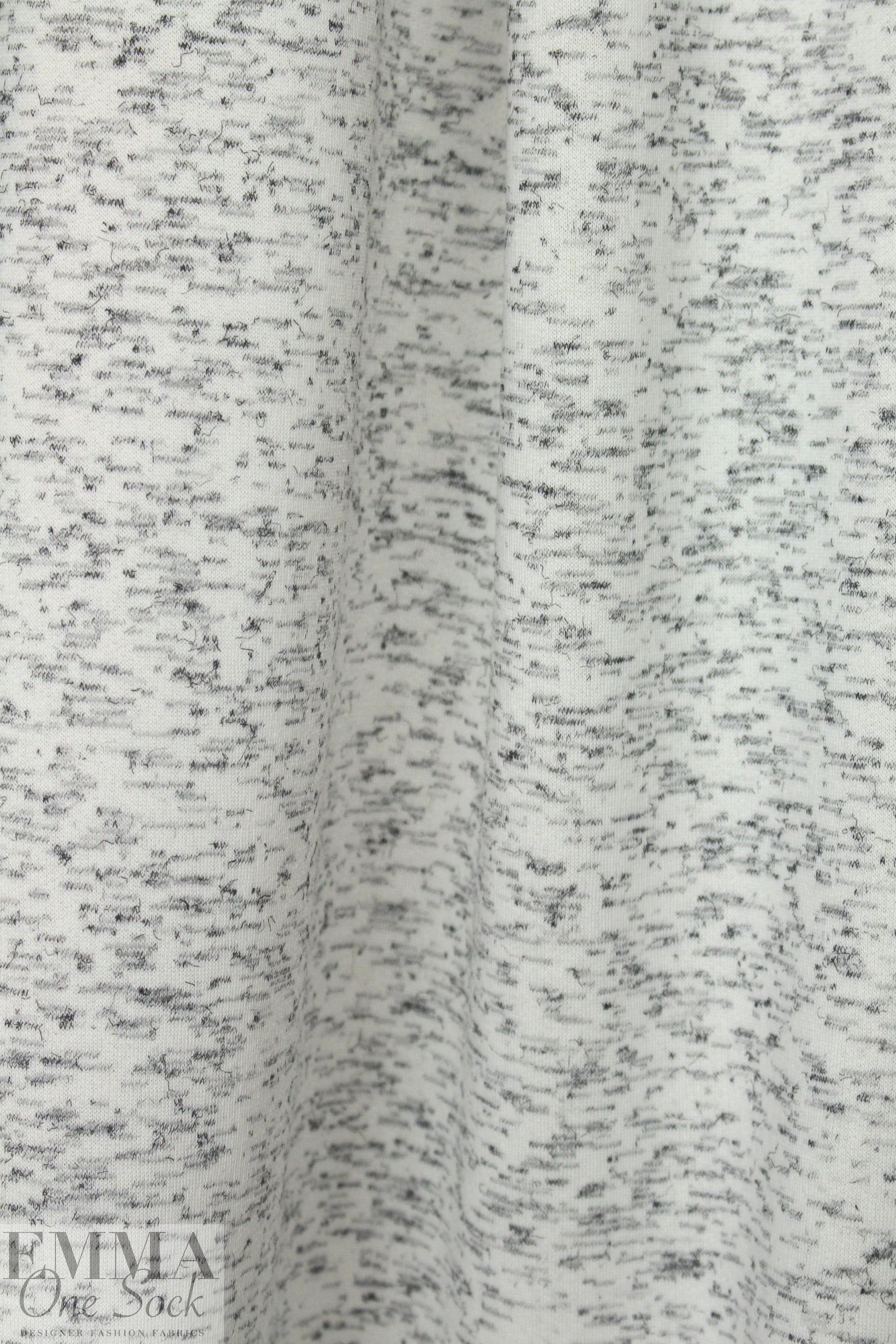 luxury sweatshirt knit - blk/wht melange/fleece .875 yds