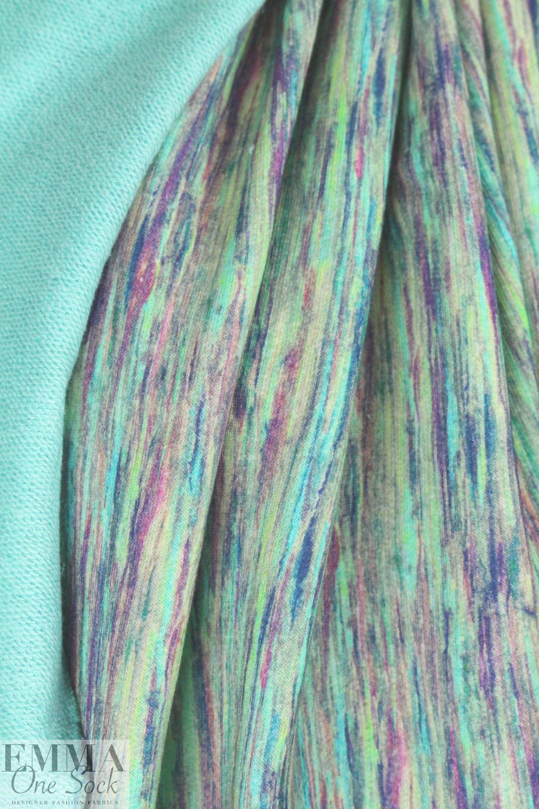 NY designer rainwall abstract all-cotton french terry knit 1.25 yds