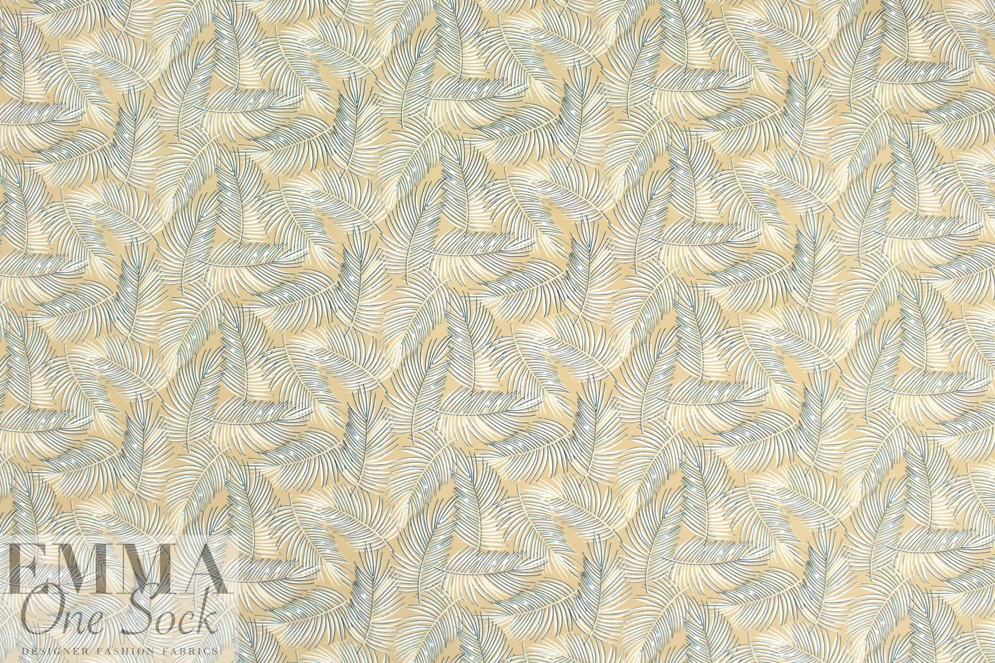 NY designer beige/teal leaf nylon knit swimwear