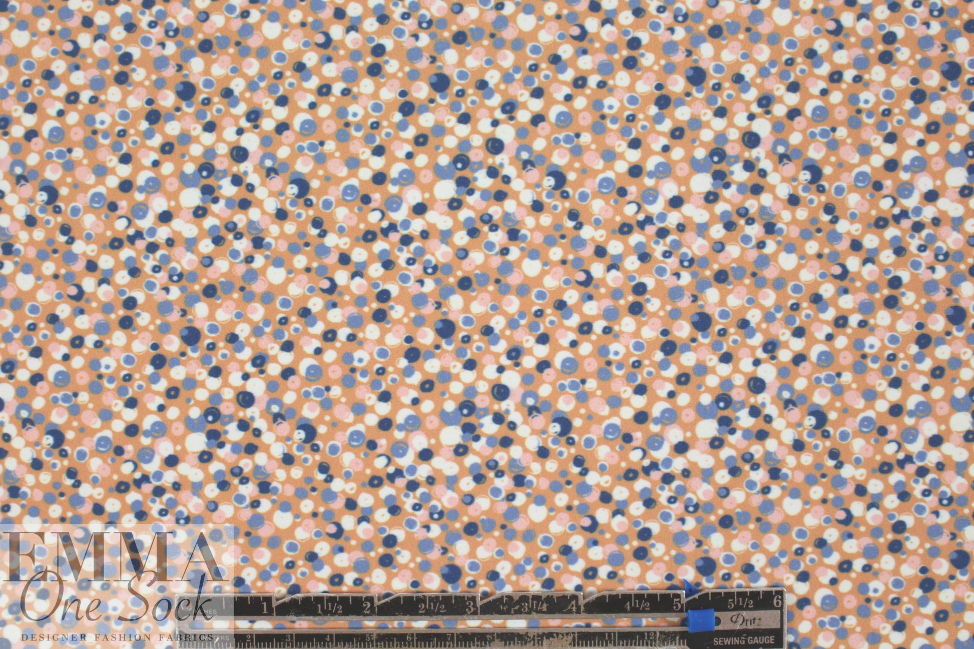 NY designer apricot dotty nylon knit swimwear 1.66 yd
