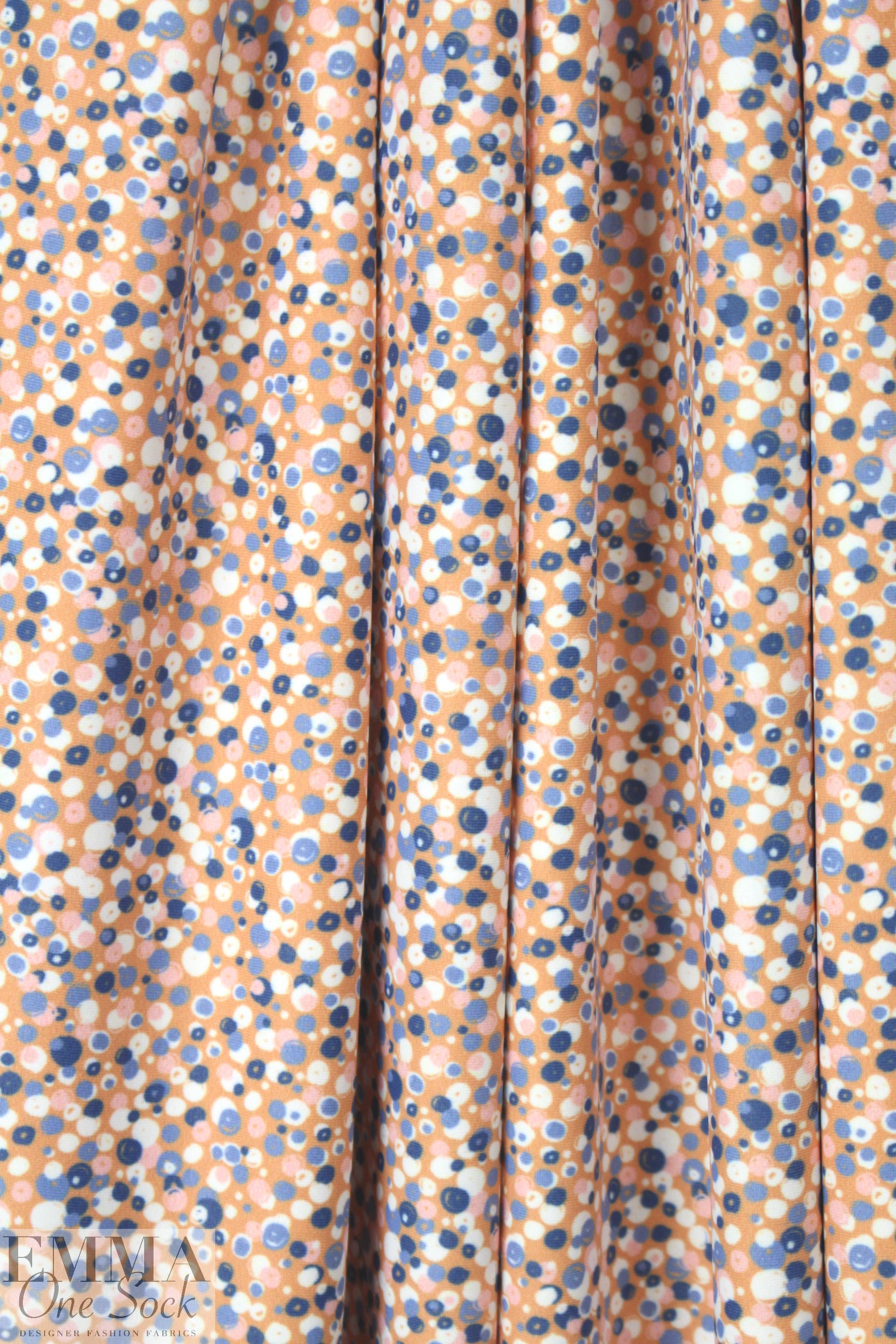 NY designer apricot dotty nylon knit swimwear 1.5 yds
