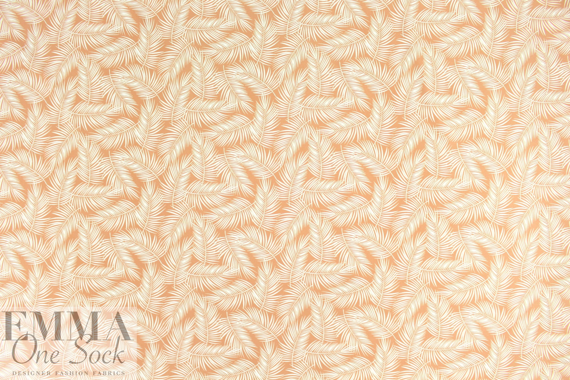 NY designer apricot/cream leaf nylon knit swimwear