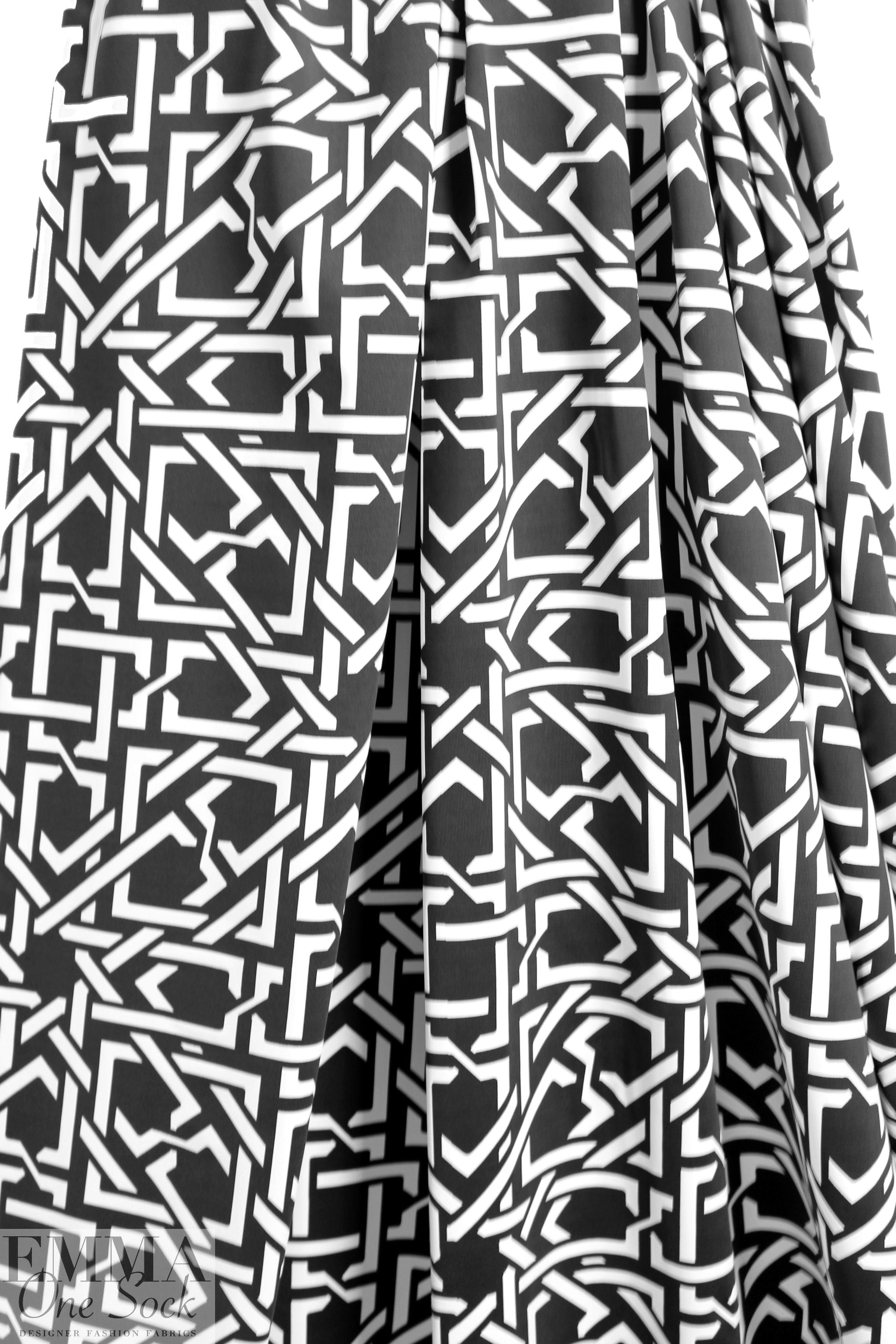 NY designer lattice graphic nylon swimwear 1.75 yds