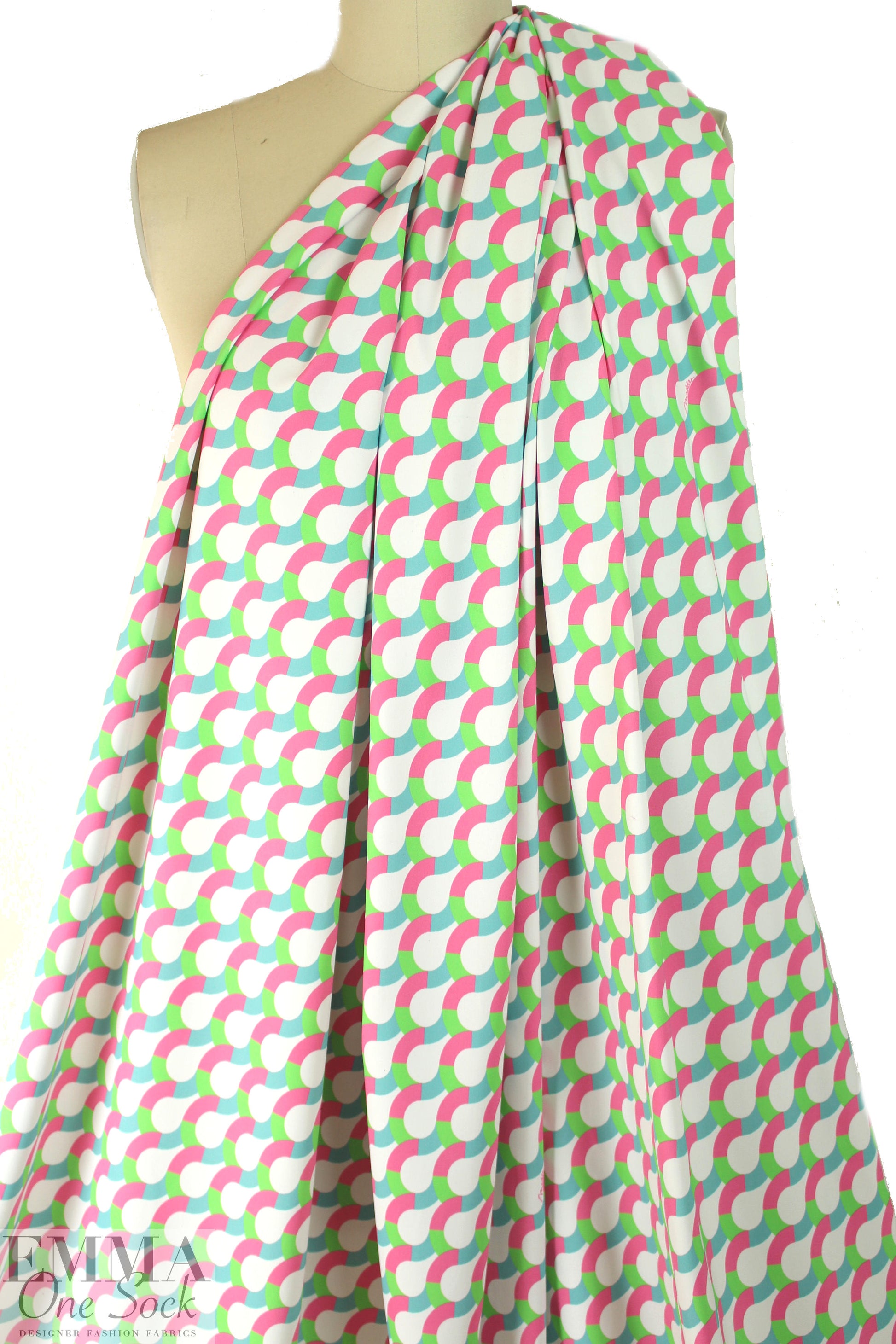 NY designer teardrop graphic nylon swimwear 1.25 yd
