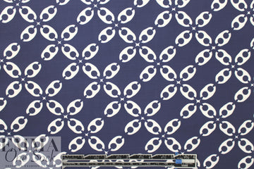 NY designer navy/white chain graphic nylon swimwear