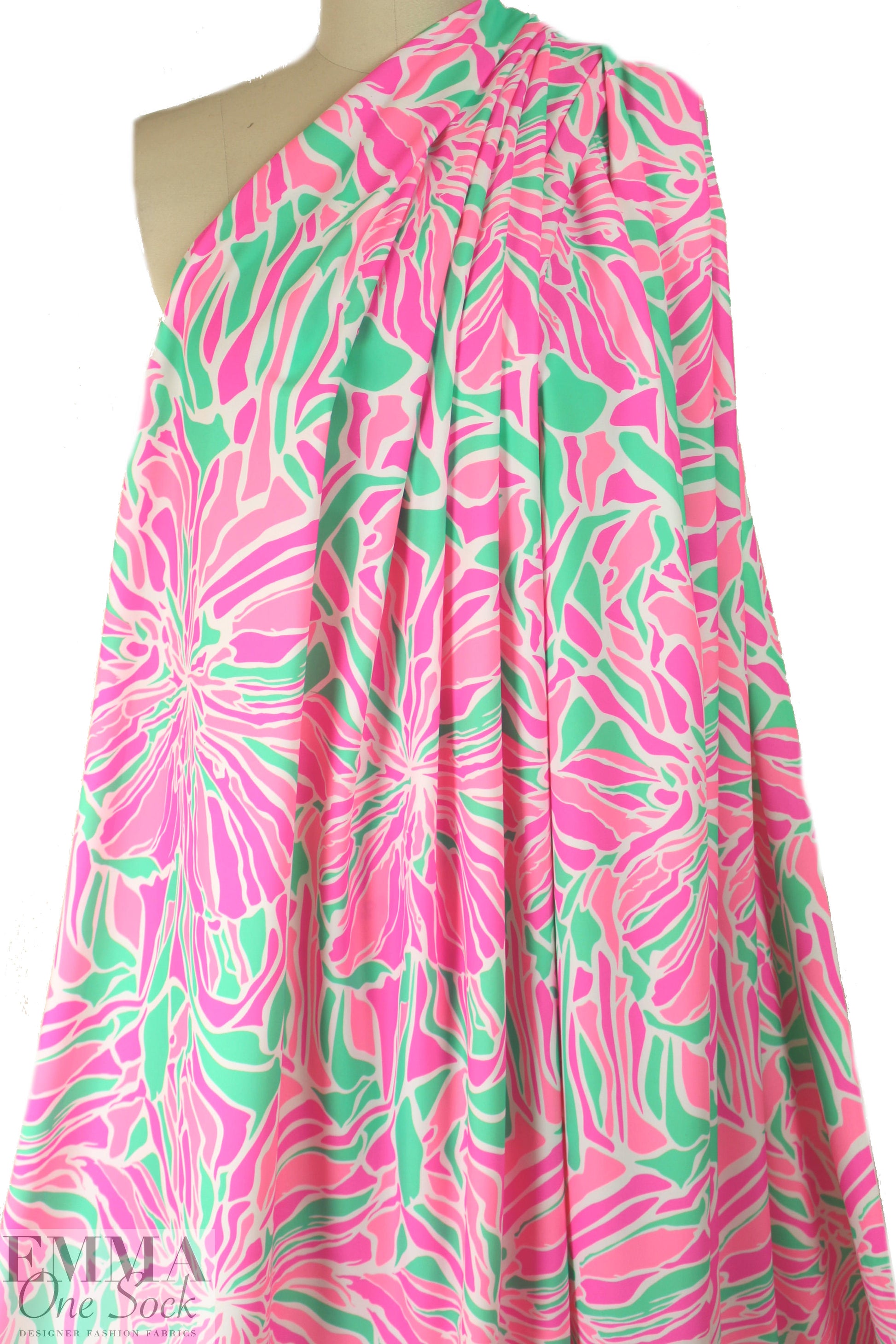 NY designer neon flower nylon swimwear