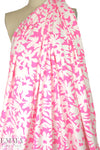 NY designer neon pink/white flowers nylon swimwear