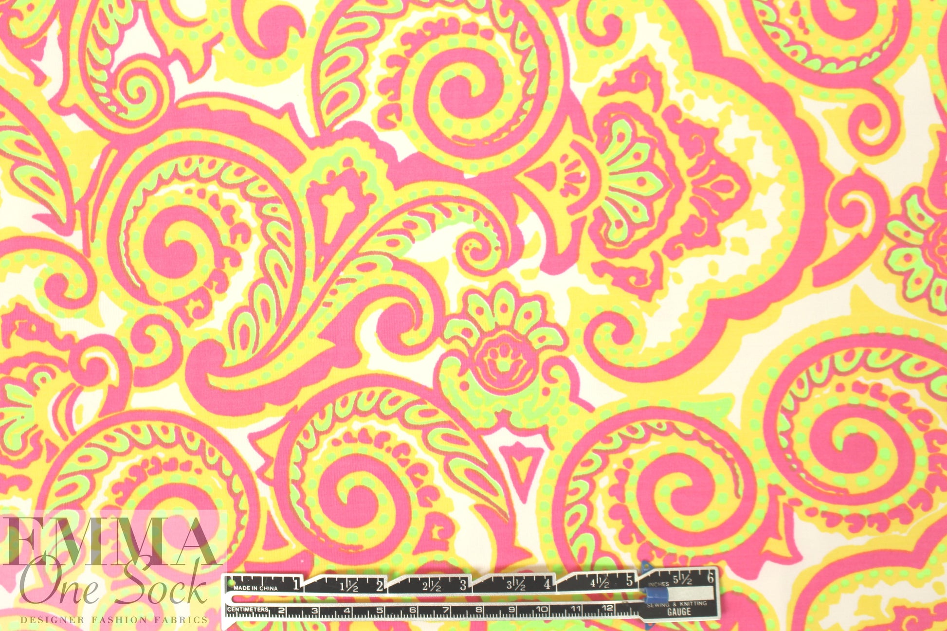 NY designer decorative paisley nylon swimwear 1.5 yd