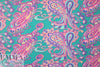 NY designer teal/hot pink paisley nylon swimwear