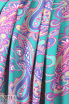 NY designer teal/hot pink paisley nylon swimwear 1.66 yd