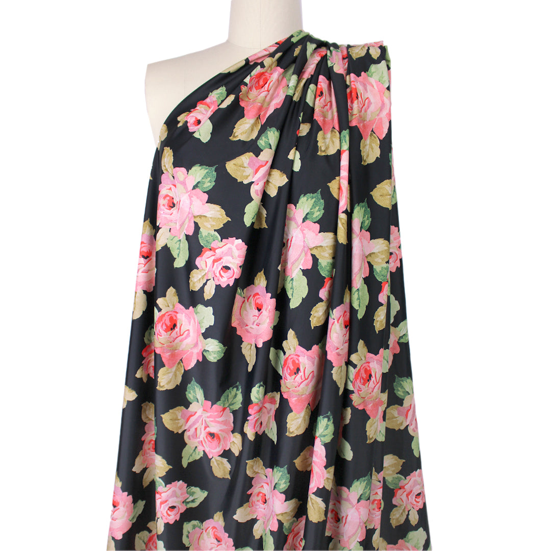 French 'night rose' printed knit swimwear .75 yds