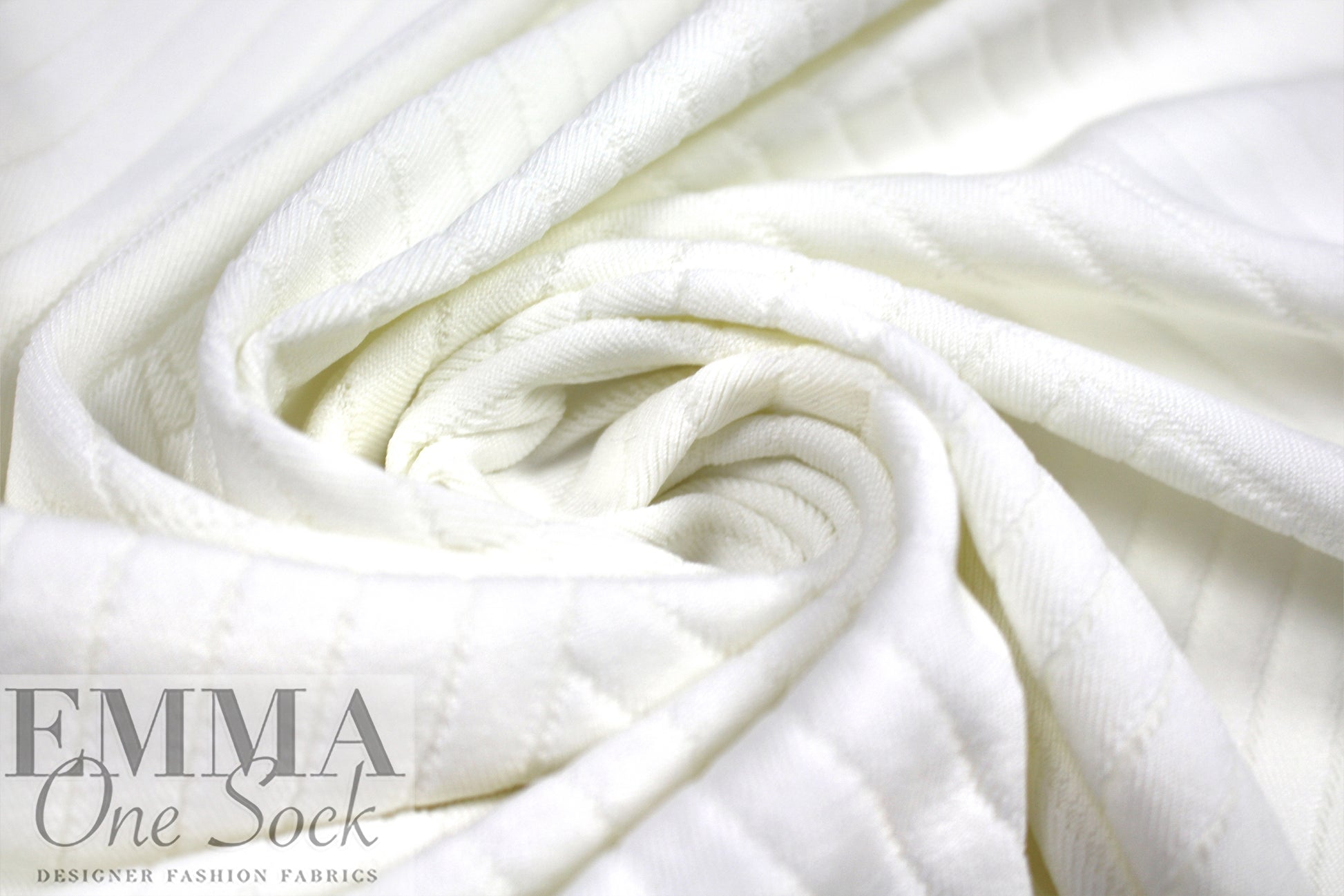 Tricots Liesse cream spatial stripes nylon jacquard knit 1.5 yds