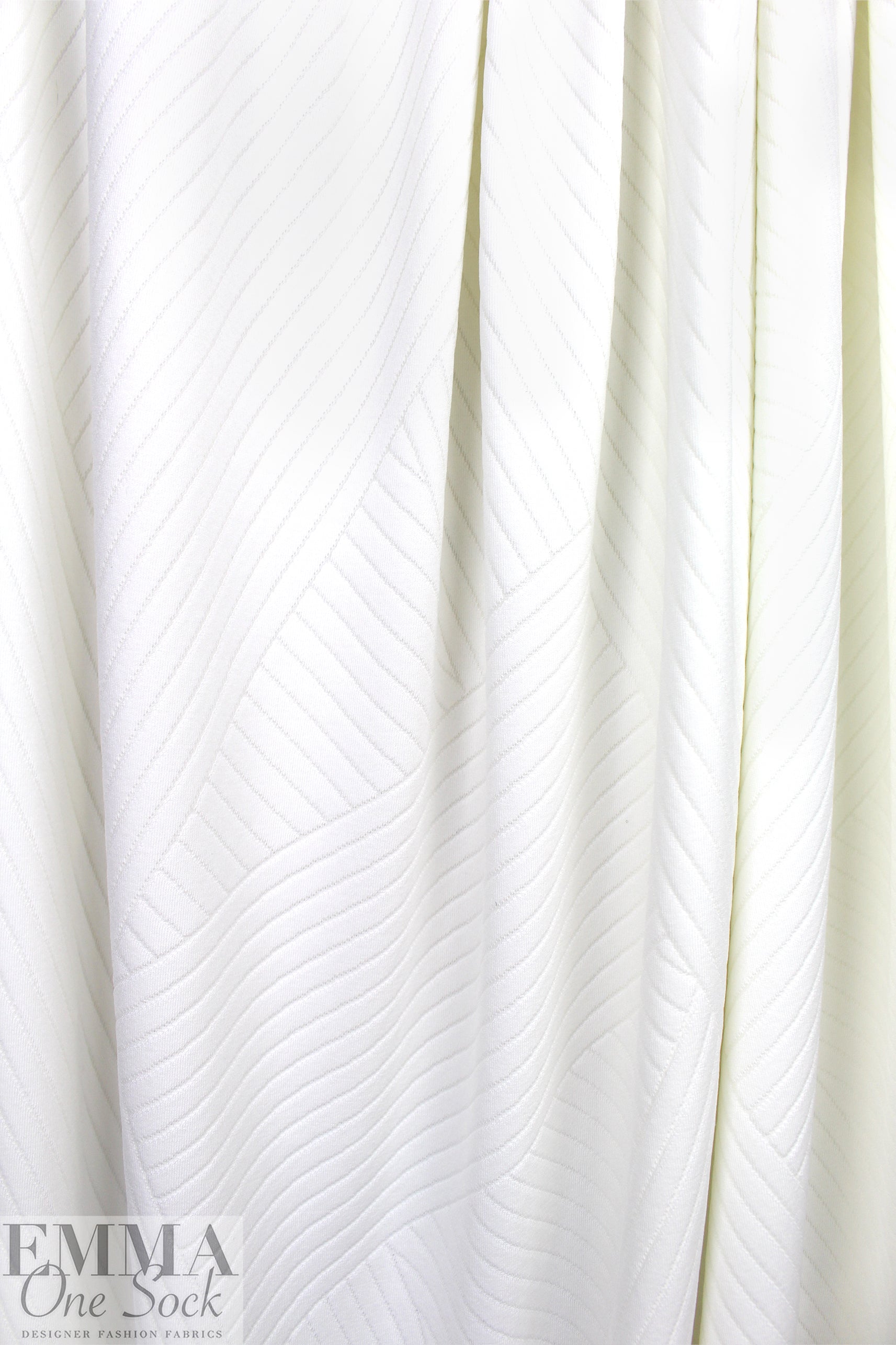 Tricots Liesse cream spatial stripes nylon jacquard knit 1.5 yds