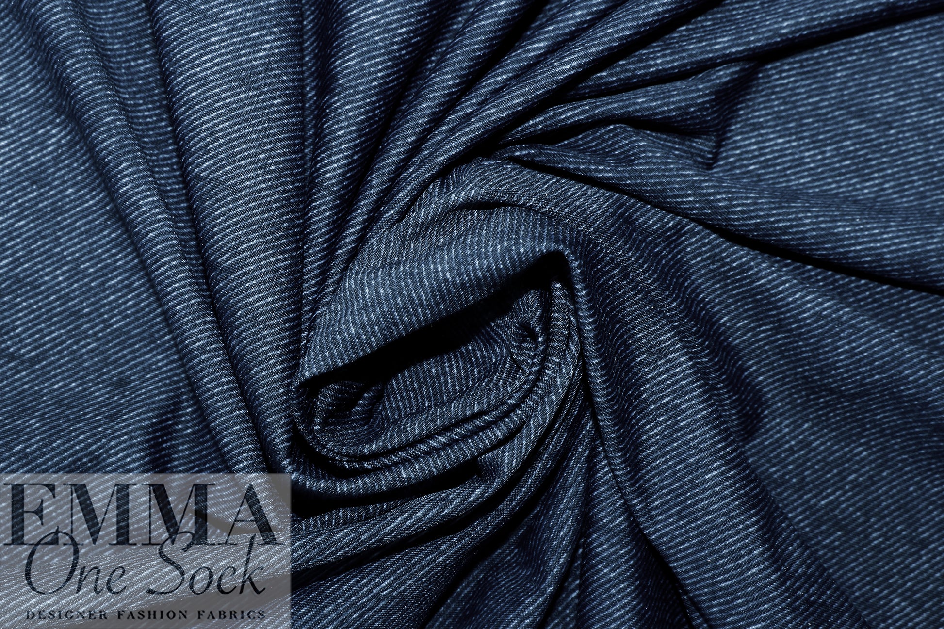 Text0llini denim look printed nylon knit .875 yds
