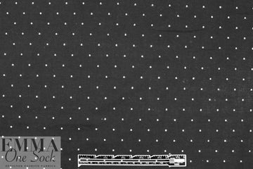 NY designer cotton swiss dot - white on black