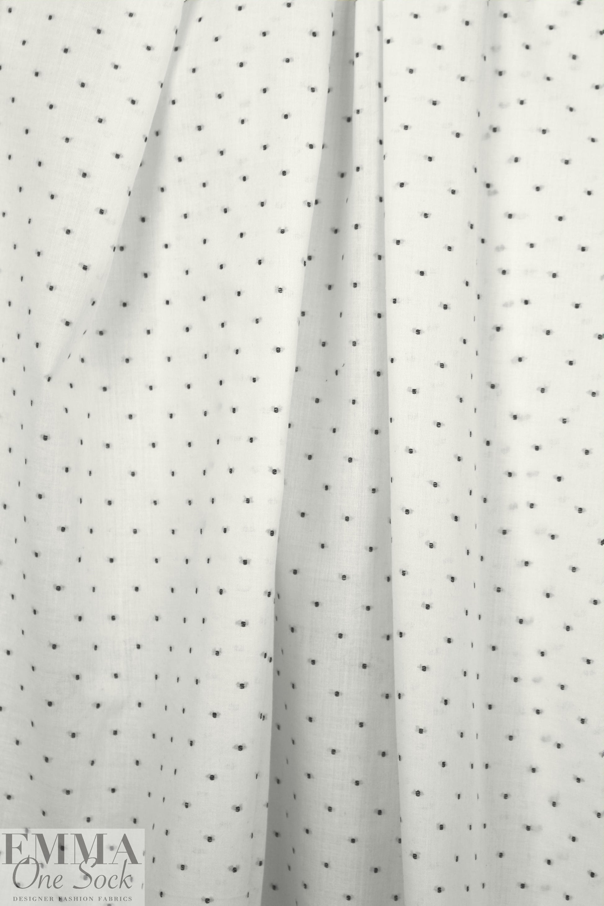 NY designer cotton swiss dot - black on white 3 yd