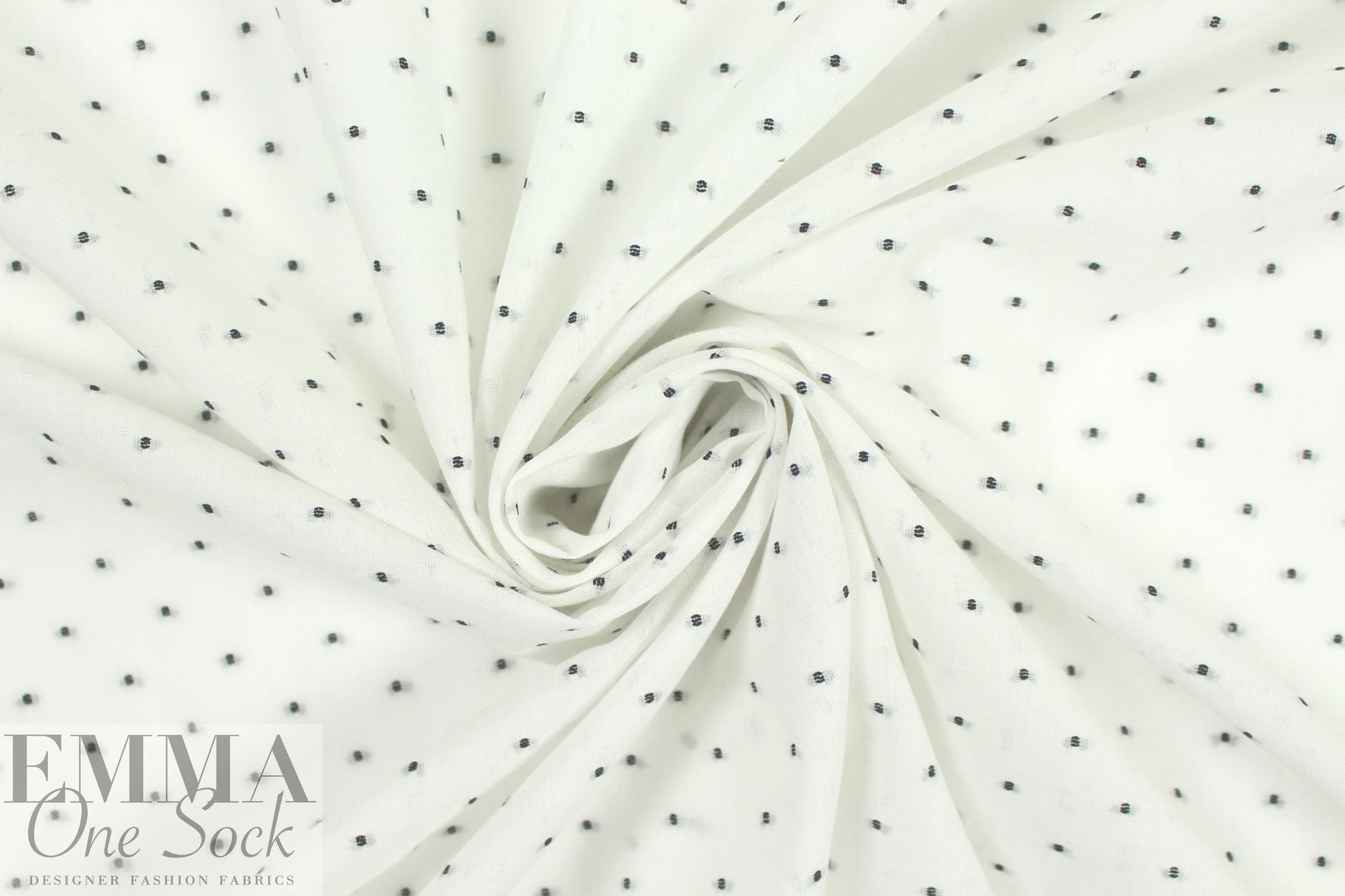 NY designer cotton swiss dot - black on white 3 yd