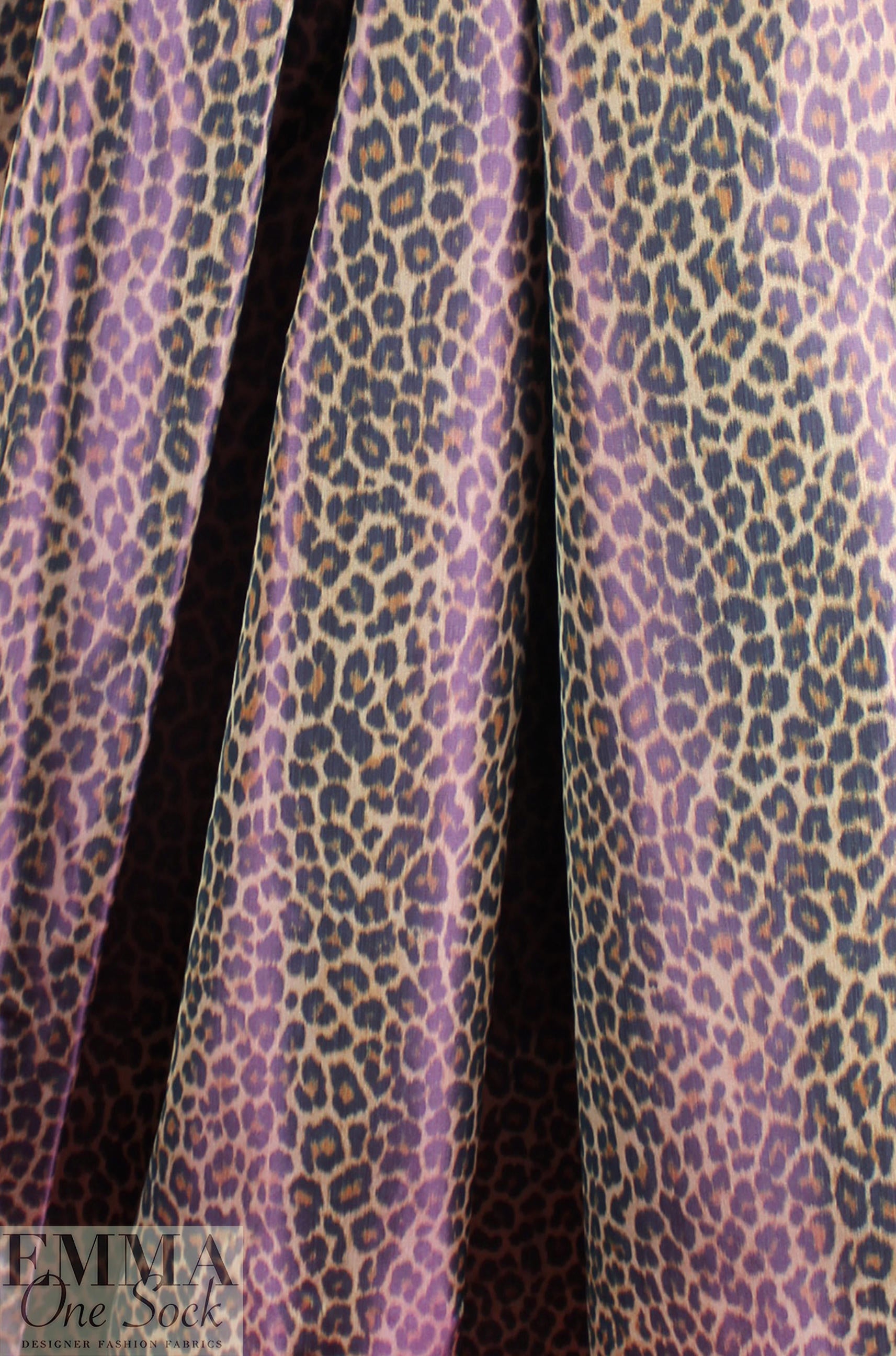 NY designer irridescent taffeta jacketwear - leopard 1.5 yds