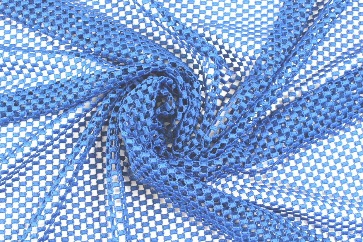 Tah@ri guipure lace - cobalt  'mesh' 1.375 yd