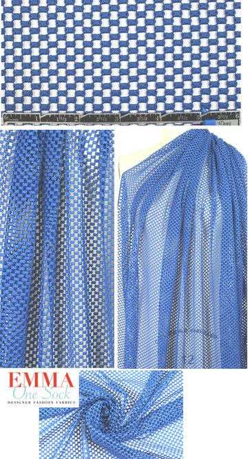 Tah@ri guipure lace - cobalt  'mesh' 1.375 yd