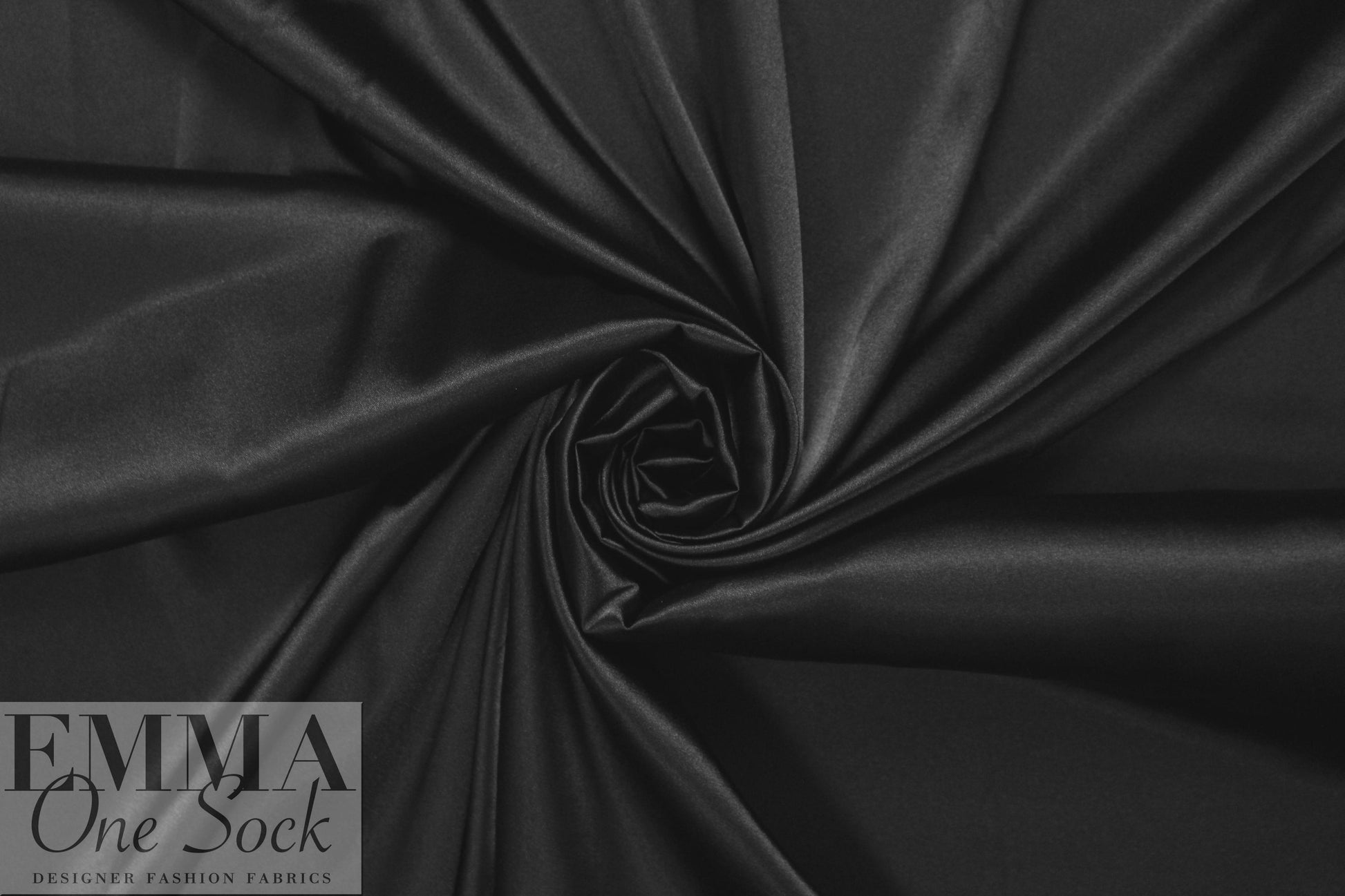 satin stretch woven lining - black 1 yard