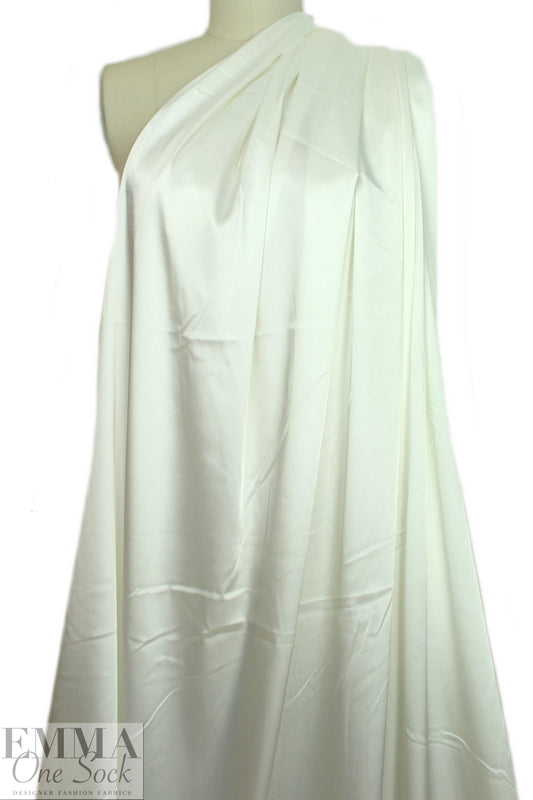 satin stretch woven lining - creamy ivory