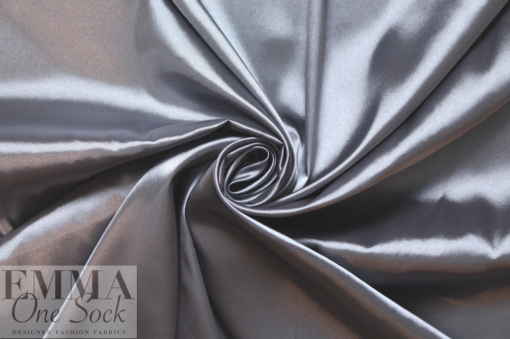satin stretch woven lining - silvery gray 1.5 yds