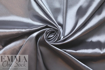 satin stretch woven lining - silvery gray 1.5 yds