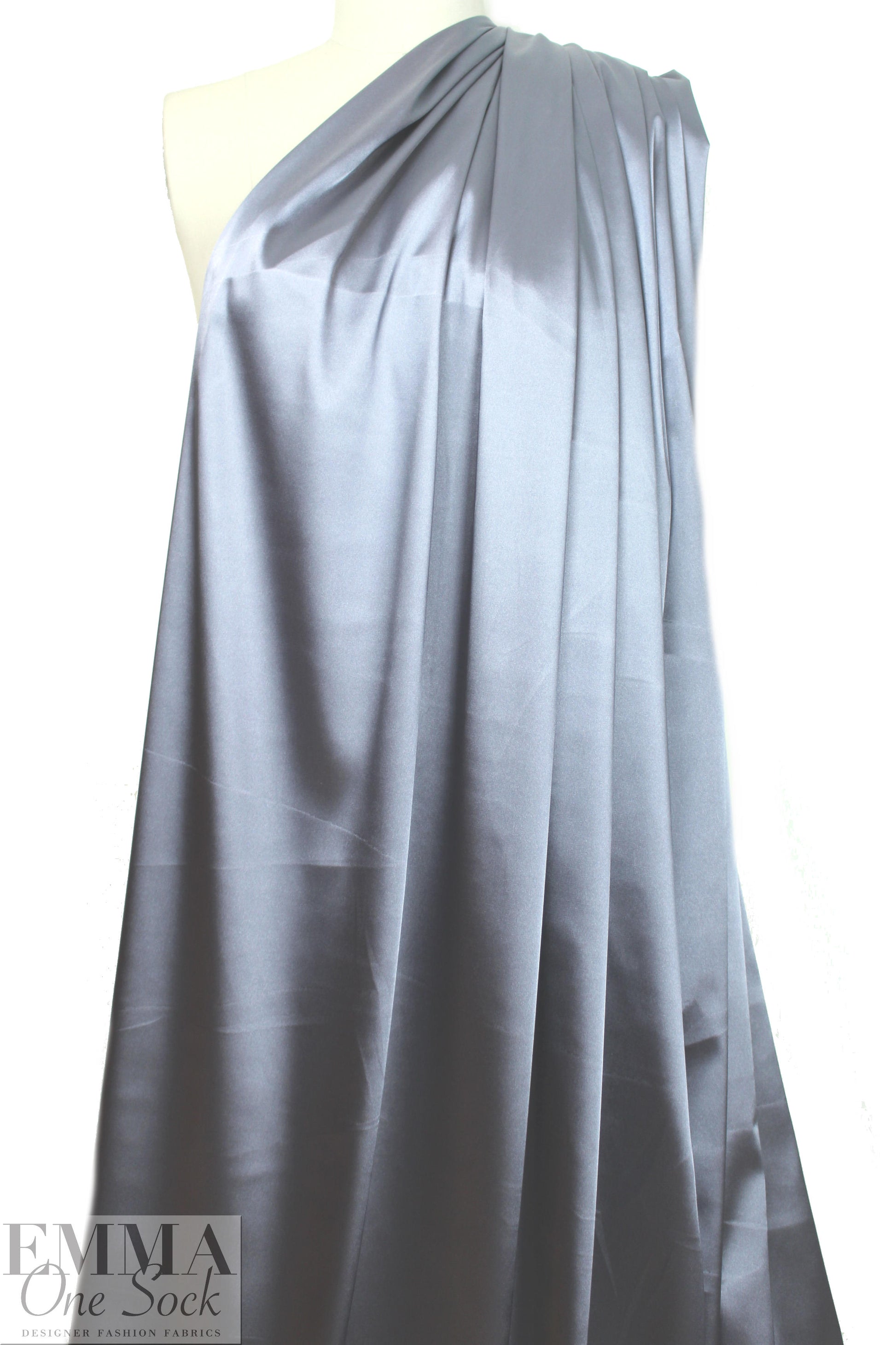 satin stretch woven lining - silvery gray 2 yd