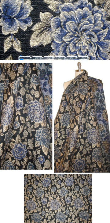 A1ice & O1ivia tapestry brocade - blue/gold floral