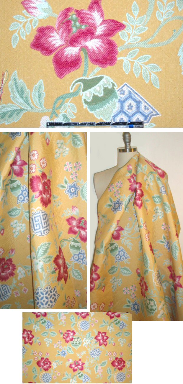 NY designer asian flower tapestry jacquard