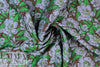 French textured floral brocade - chocolate/emerald