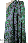 French textured floral brocade - chocolate/emerald