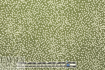 printed drapey rayon twill woven - olive dot